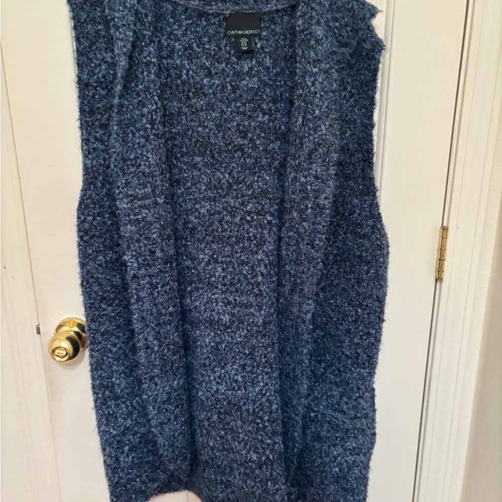 Cynthia Rowley Blue Sweater Vest with Hood